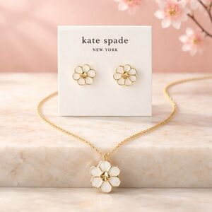 Kate Spade Gold and White Flower Earrings